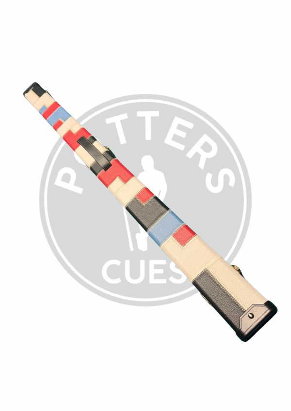 Multi Colour 3/4 Cue Case - Red White Black & Blue
